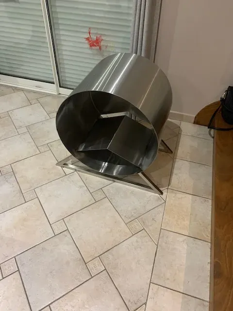 rangement buche bois inox